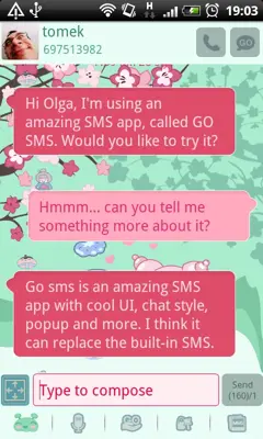 GO SMS Japan Garden Theme android App screenshot 1